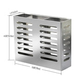 Get junyuan kitchen wall mount utensil racks flatware hanging closet organizer holder for spoons knives forks chopsticks drainer basket 2 slots cookware cutlery holder with drain holes stainless steel