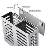 Featured junyuan kitchen wall mount utensil racks flatware hanging closet organizer holder for spoons knives forks chopsticks drainer basket 2 slots cookware cutlery holder with drain holes stainless steel