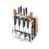 WXL Stainless Steel Kitchen Shelf Cutting Board Kitchen Knife Kitchen Utensils Storage Shelf Multi-function Knife Holder WXLV