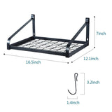 Shop love kankei pot rack wall mounted 16 5 x 12 pan pot organizer with 16 hooks for cookware utensils organization set of 2