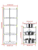 Purchase uheng 5 tier adjustable kitchen cabinet pantry pan and pot lid organizer rack holder houseware cookware holders storage stainless steel dia 13 7 x h 38 5