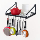 Shop here love kankei pot rack wall mounted 16 5 x 12 pan pot organizer with 16 hooks for cookware utensils organization set of 2