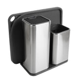 Shop for elfrhino utensils organizer stainless steel kitchen utensils holder container utensils cock flatware caddy cookware cutlery knives block cutting board multipurpose kitchen storage crock set of 3