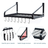 Shop for love kankei pot rack wall mounted 16 5 x 12 pan pot organizer with 16 hooks for cookware utensils organization set of 2