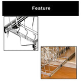 Shop smart design expandable roll out lid bakeware organizer w adjustable dividers hardware long steel metal holds 100 lbs cabinets cookware items kitchen 21 40 x 8 5 inch chrome