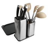 Buy now elfrhino utensils holder stainless steel kitchen tools knives holder knives block utensils container utensils crock flatware caddy cookware cutlery utensils holder multipurpose kitchen storage crock