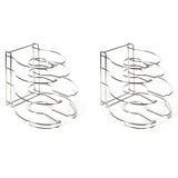Storage frying pan and pot organizer rack cookware holder caddy stainless steel 11 inch pack of 2