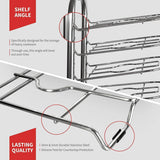 Buy now heavy duty cast iron pan and pot organizer rack 5 height adjustable shelves kitchen skillets cookware holder stainless steel 15 tall