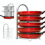 Related wiselife height adjustable pan pot organizer rack 5 tier stainless steel 10 11 12 inch heavy duty kitchenware cookware pot rack holder kitchen cabinet countertop storage solution