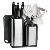 Top elfrhino utensils organizer stainless steel kitchen utensils holder container utensils cock flatware caddy cookware cutlery knives block cutting board multipurpose kitchen storage crock set of 3