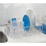 The best interdesign forma lupe kitchen large capacity dish drainer rack with drip tray for drying glasses silverware cookware plates pack of 4 stainless steel clear