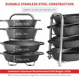 Products betterthingshome 5 tier height adjustable pan and pot organizer rack adjust in increments of 1 25 10 11 12 inch cookware lid holder stainless steel 16 5 tall