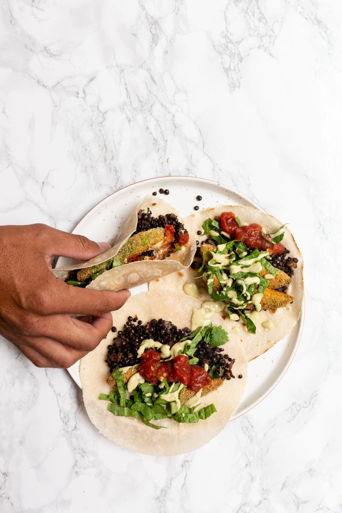 Crispy Avocado and Lentil Tacos