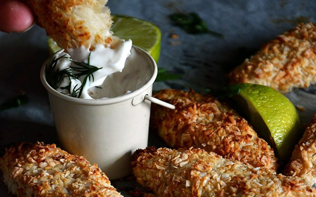 Coconut-Crusted Fishless Sticks