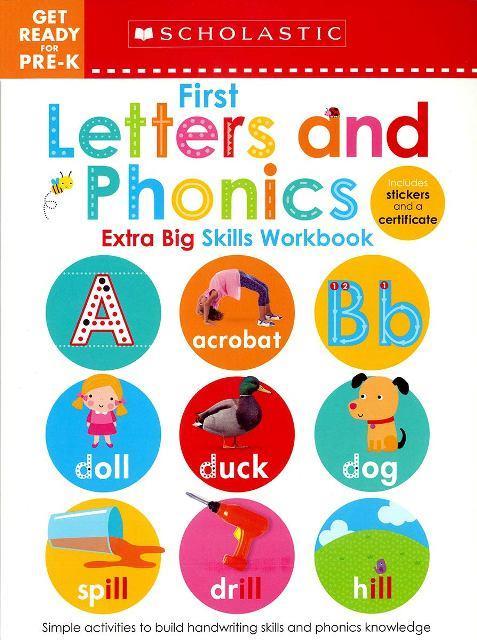 Scholastic Extra Big Skills Workbook Get Ready For Pre-K First Letters & Phonics