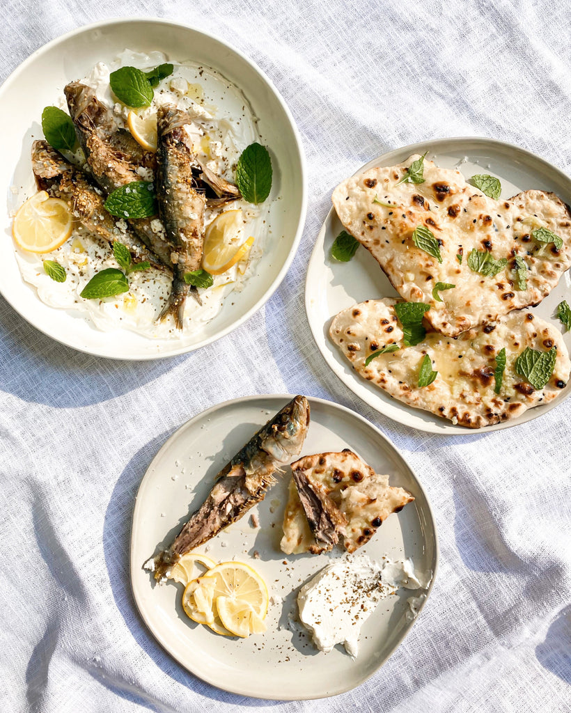 Crispy Sardines with Lemon and Labneh