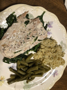 Seared Salmon on a Bed of Spinach