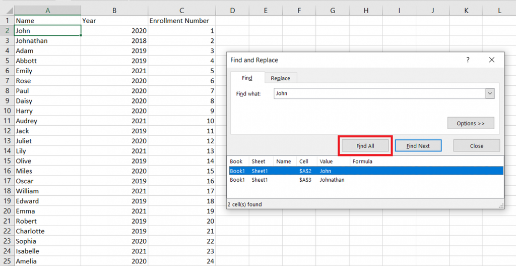 How to Use the Find and Replace Search Feature in Excel
