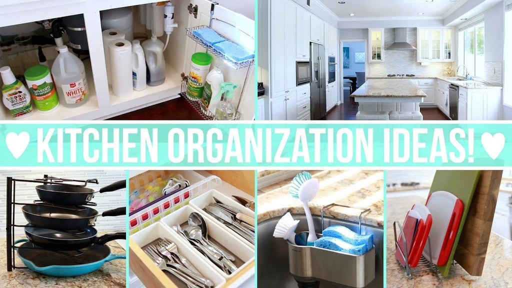 EASY ways to organize your kitchen including: kitchen storage, under the sink organization, kitchen tools and supplies organization, countertop organization, tea ...