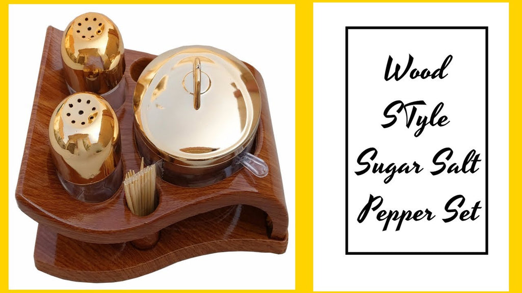 Wood STyle Sugar pot | Salt Pepper Shaker | Toothpick Spoon Holder by To The Point (2 months ago)