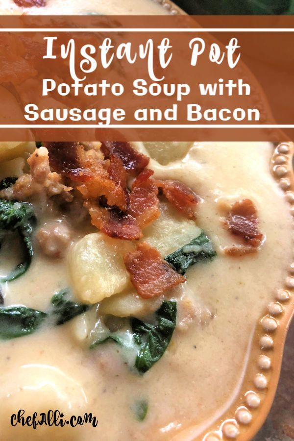 Here you go, folks – a super easy, super creamy, uber-tasty potato soup that can be made in one pot! Grab your Instant Pot and whip up this Sausage, Bacon and Potato Soup for the fam – it’s pure comfort food at it’s finest