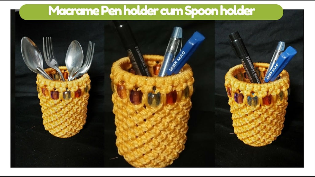 Hi friends Today i am sharing with you simple and easy macrame Tutorial of macrame pen holder design 2 cum macrame spoon holder