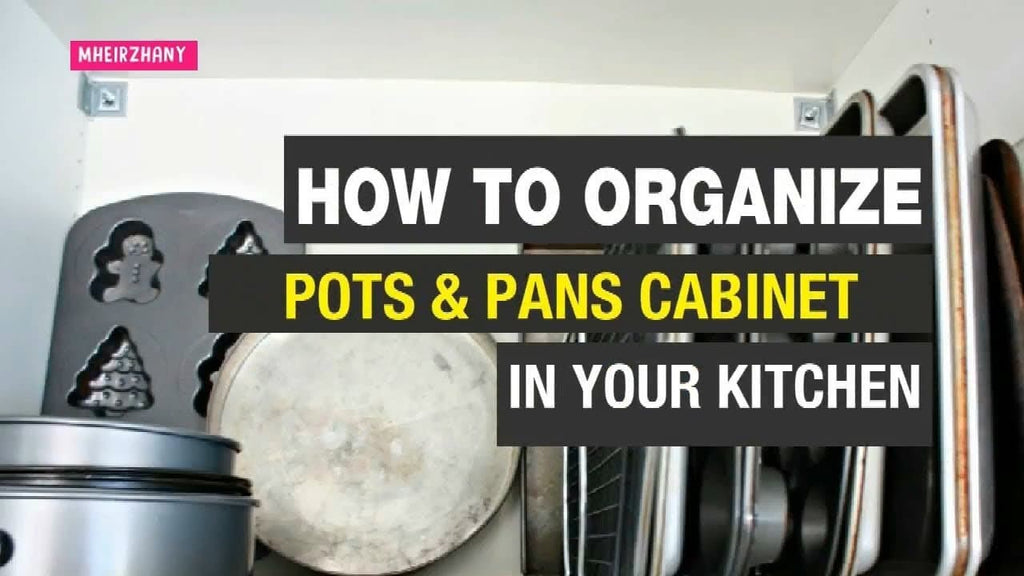 How to Organize the Pots and Pans Cabinet in your kitchen if you do it like that, it creates kind of a flat top and then you can store the pot and the lid together.