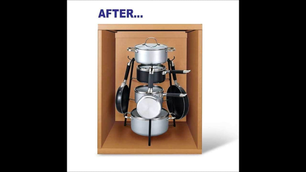 This Pot Rack is great for small space kitchen, it utilize the space inside cabinet, it save your space.