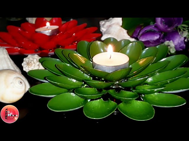 DIY Spoon Candle Holder | Diwali Decoration ideas 2020 | Recycled CD | Best out of Waste ideas by PRIYA's AC House (5 months ago)