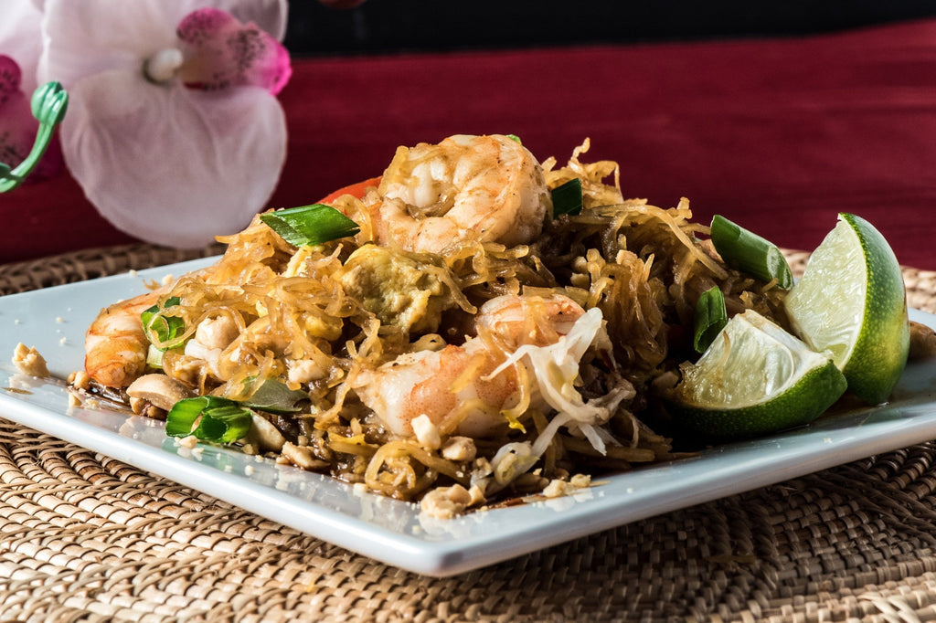 Keto Shrimp Pad Thai with Spaghetti Squash