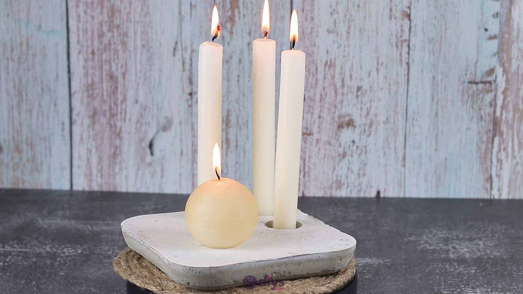 DIY Minimalist Concrete Candle Holder Plate