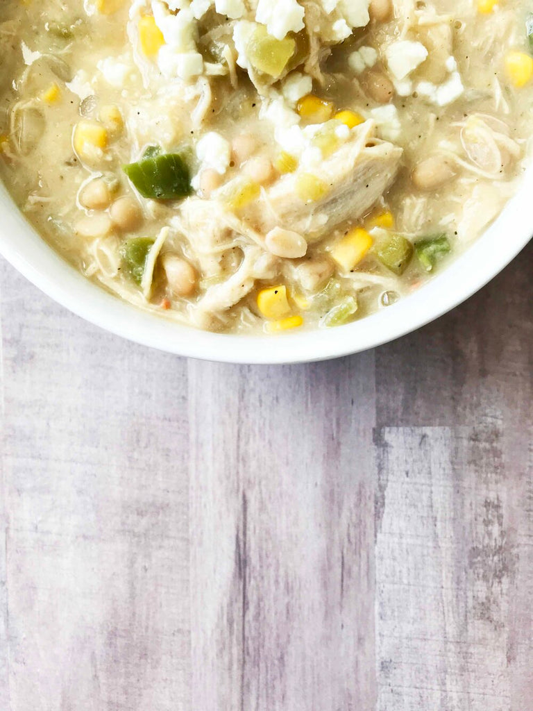 Skinny Creamy White Chicken Chili