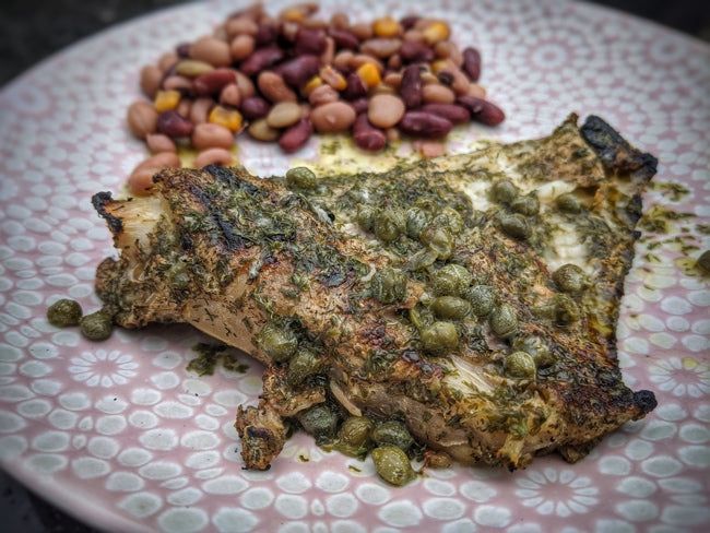 Skate Wings with a Lemon Butter, Caper and Parsley Sauce