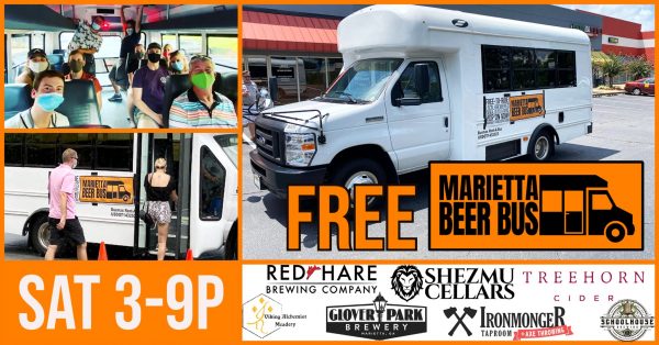 FREE: The Marietta Beer Bus runs between 6 venues on select Saturdays