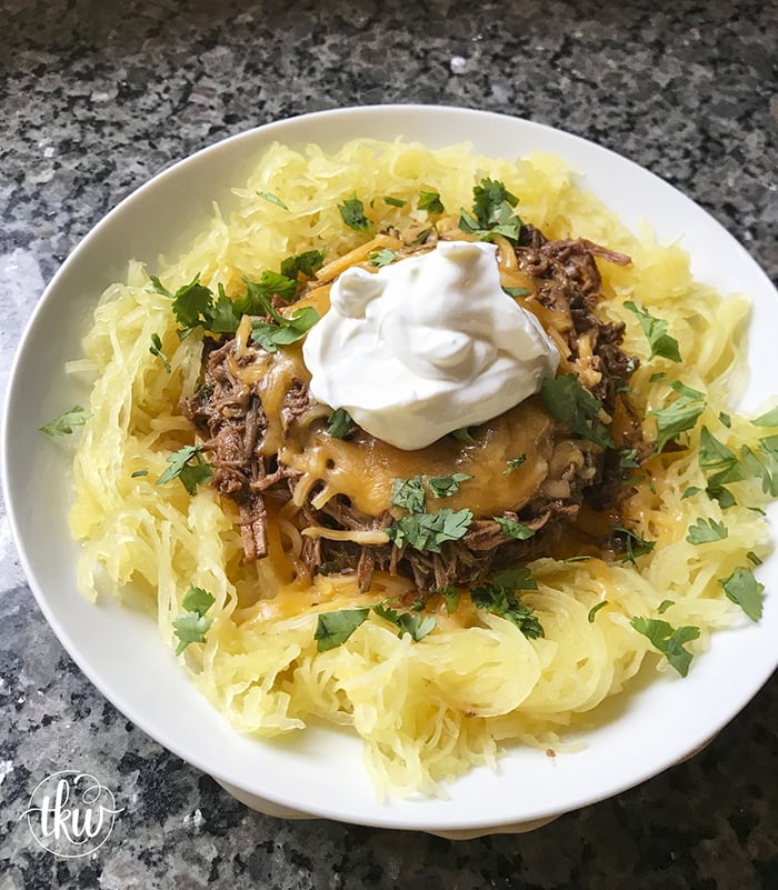 Beef Barbacoa Spaghetti Squash Bowl