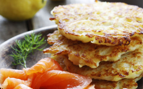 Smoked Salmon with Boxty Pancakes and Soured Cream