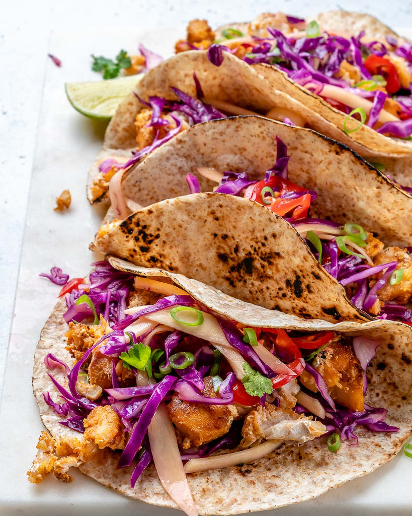 Fish Tacos with Limey Mango Cabbage Slaw for Epic Clean Eats!