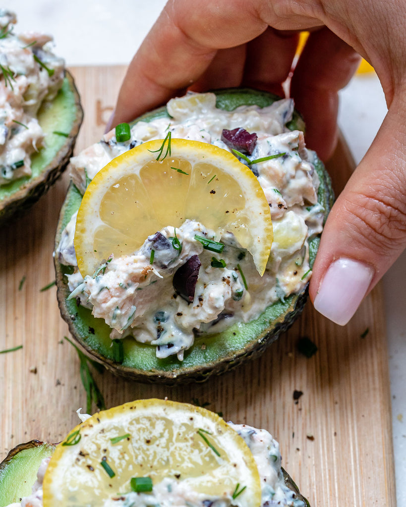 Salmon Stuffed Avocados for Hormone Healthy Fats!