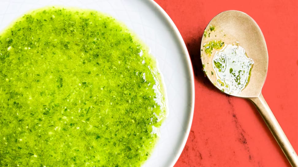 Vibrant, herby green olive oil is a tasty foil to almost any dish