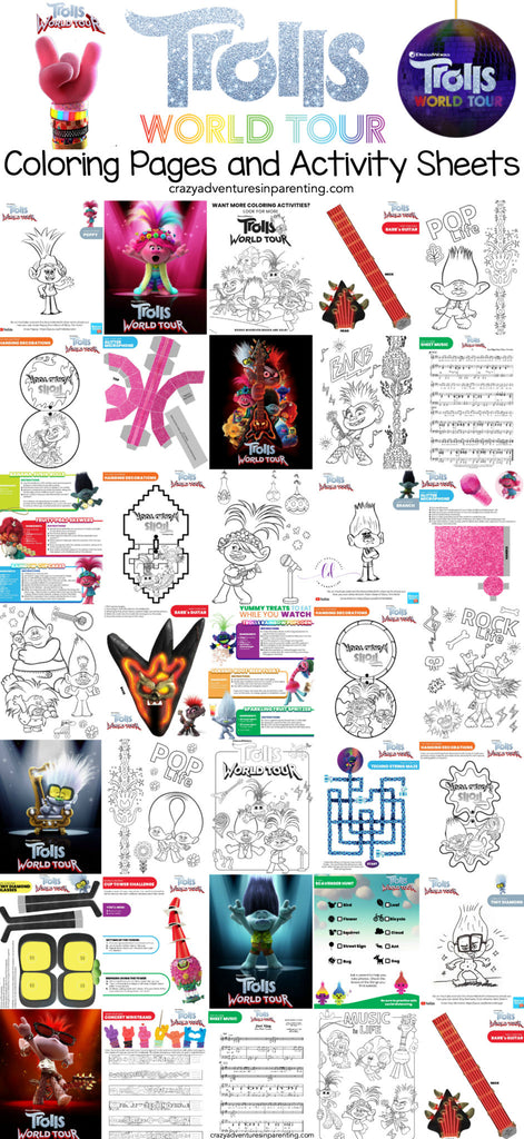 Free Printable TROLLS Coloring Pages, Activity Sheets, Zoom Backgrounds & More!