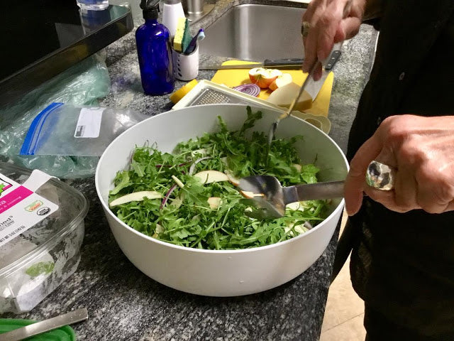 Arugula Salad with Shaved Parmesan and Sliced Apple