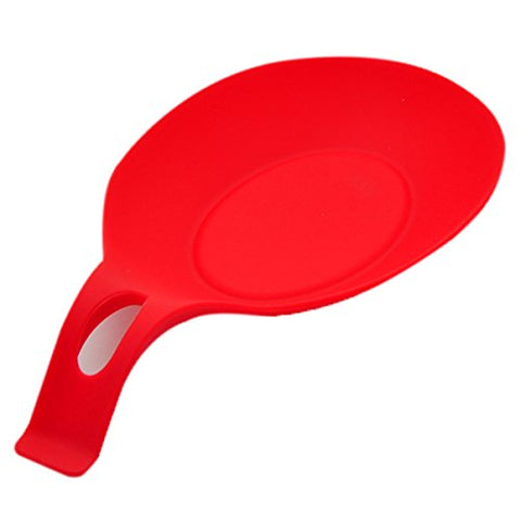 Silica gel Spoon pad - SODIAL(R)Kitchen Heat Resistant Silicone Spoon Rest Utensil Spatula Holder Kitchen Tool£¨red£