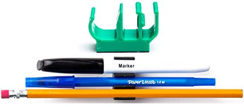 (10 pk) Green Self Adhesive Pencil Pen and Marker Holder Adhesive Clip - Best Mount Organizer to Stick on The Shelf, Dashboard, Metal Door - Great for delivery Driver, Mail Carrier, delivery Truck