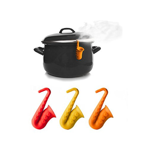 Horn Spill-proof Lid Lifter Steam Releaser for Pot 3 Pack - Lid Stand Heat Resistant Holder - Great Cooking Helpers and Decoration Kitchen Tools