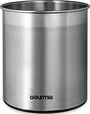 Gourmia GCH9345 Rotating Kitchen Utensil Holder – Spinning Stainless Steel Organizer to Store Cooking and Serving Tools - Dishwasher Safe, Non Slip Bottom – Use as Caddy or Pencil Cup