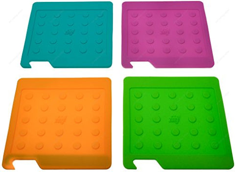 Zing! 93092 Multipurpose Silicone Kitchen Tool, Trivet/Pot Holder, Square Rest, Jar Opener, Coaster, Round Heat Resistant Pad, 6 x 6 Inches, Sold as 1 Pieces, Color May Vary