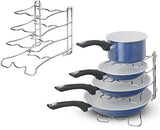 Exclusive 2 pack arcafest kitchen cabinet pan and pot cookware organizer rack holder chrome