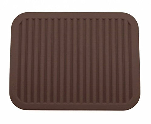 Silicone Pot Holder, Trivet Mat, - Waterproof, Heat Insulation, Non-Slip, Tableware Pad Coasters - 9" x 12" (Brown)