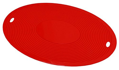 Rypmic 12.2" x 11" Oval Hot Pads, 2-pack Silicone Pot Holder?trivet Mat, Non Slip (Red)