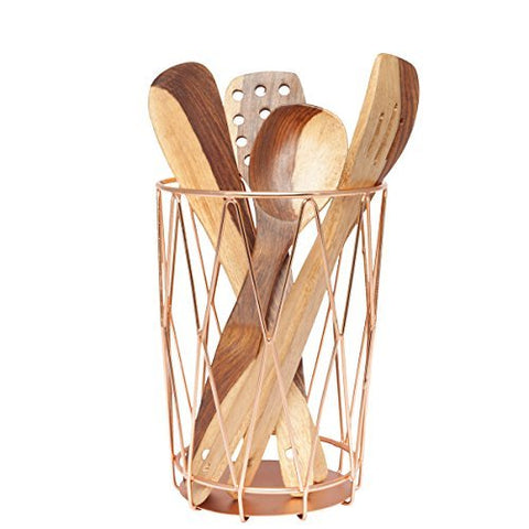 GoCraft Handmade Cutlery Holder | Organizer for your Utensils, Spatula, Spoons, Silverware - Copper Finish